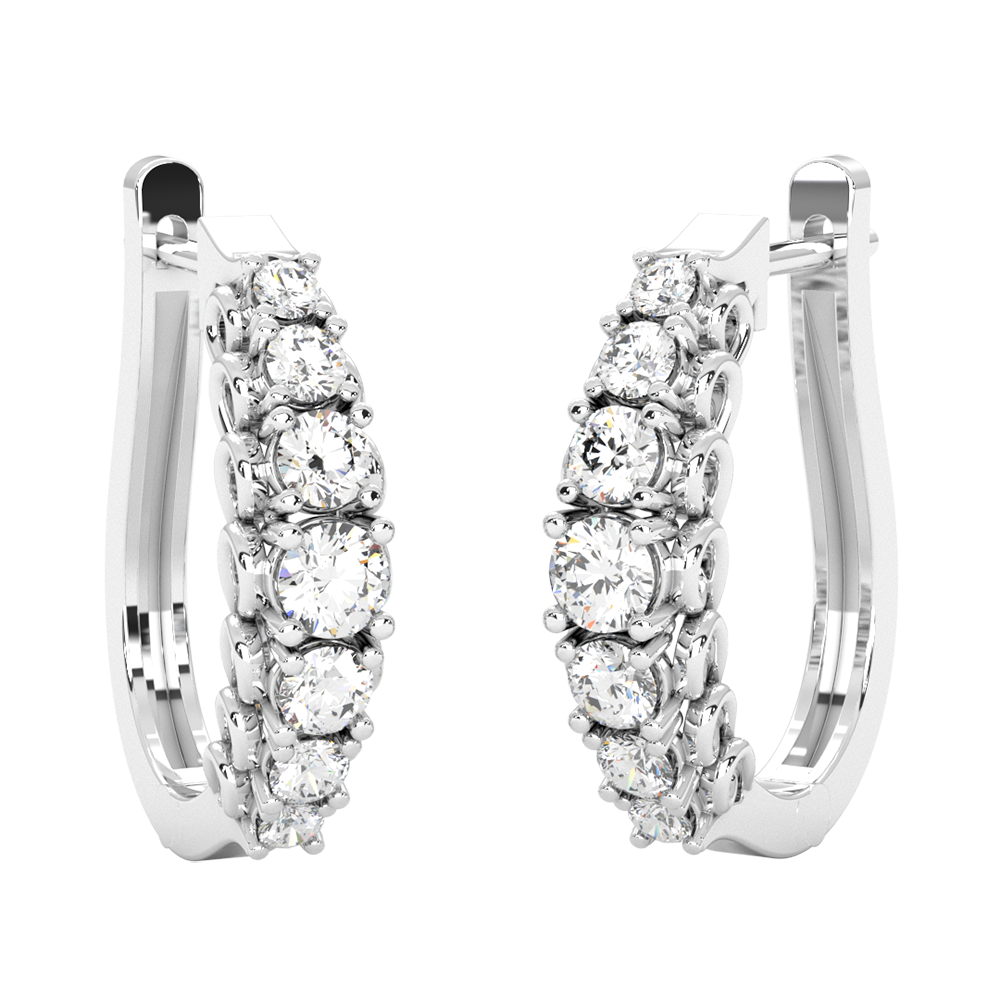 Diamond Hoop Earrings | 7 3/4 Carat Diamond Hoop Earrings In 14 Karat Rose  Gold, 2 Inches | SuperJeweler